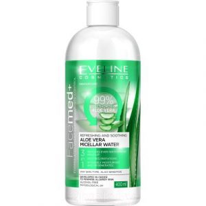 Мицеллярная вода Eveline Cosmetics Facemed+ освежающе-успокаивающая с алоэ вера 3 в 1