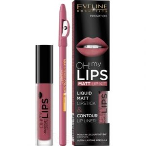 Набор декоративной косметики Eveline Cosmetics Помада Oh My Lips №06+карандаш д/губ Max Intense Colour 12 Pink