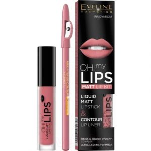 Набор декоративной косметики Eveline Cosmetics Помада Oh My Lips №07+карандаш д/г Max Intense Colour Sweet Lips