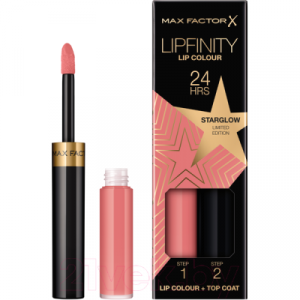 Набор декоративной косметики Max Factor Lipfinity Помада Lip Colour+Блеск Moisturising Top Coat тон 080