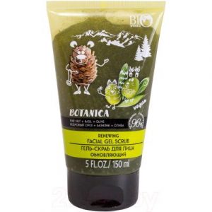 Скраб для лица Bio World Botanica обновляющий кедровый орех базилик олива