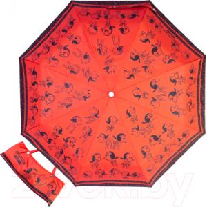 Зонт складной Moschino 7803-OCA Many faces of Olivia Red