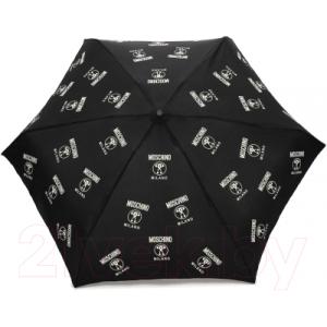 Зонт складной Moschino 8560-SuperminiA Logo Allover Black