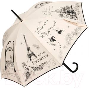 Зонт-трость Guy De Jean 1012-LM Love Paris Crema Long Col18