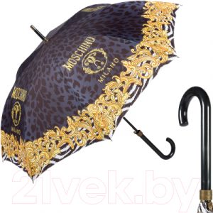 Зонт-трость Moschino 8009-63autoa Logo animalier Black
